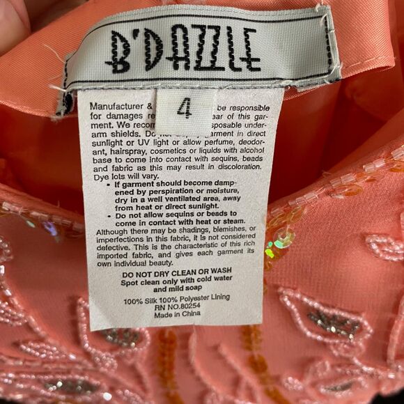 Ethereal Fairy Coquette Floral Beaded Silk Mermaid Long Formal Prom Dress Gown S - Picture 7 of 8